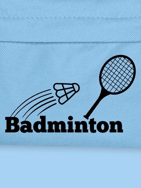 Badmintontext mit Shuttle und Schläger