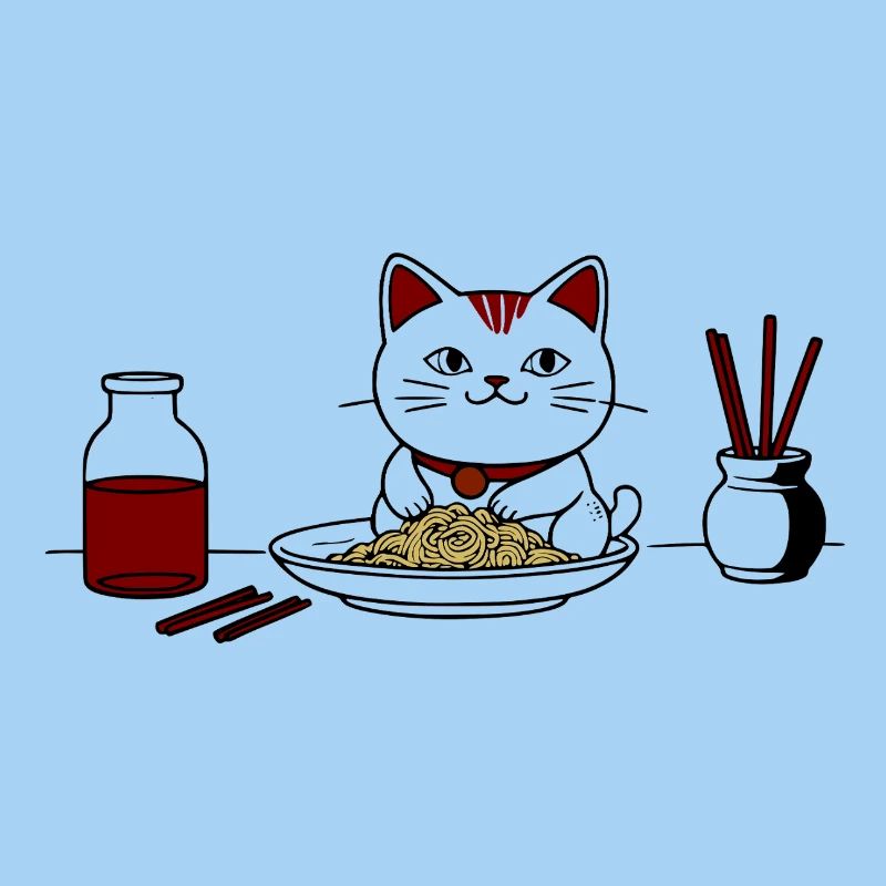 Chat et ramen