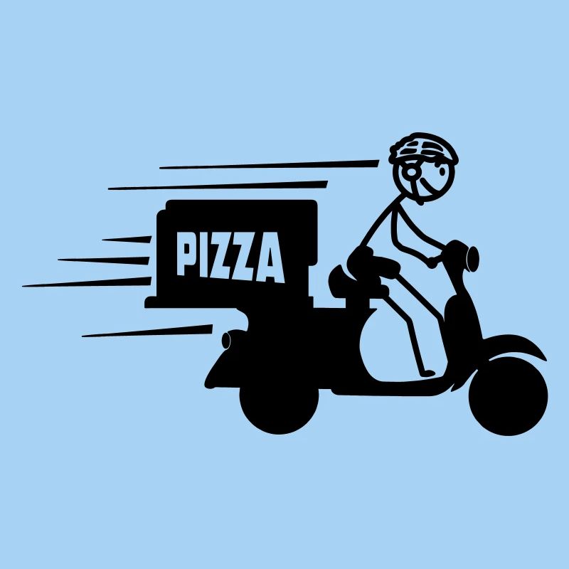 Scooter package or pizza text PIZZA