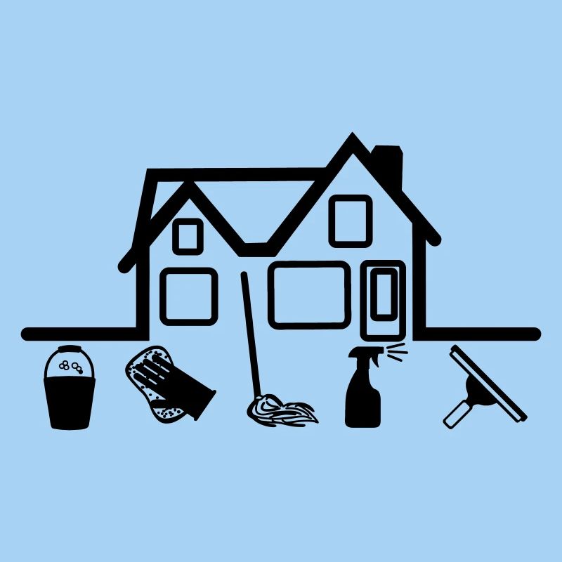 Maison avec outils de nettoyage