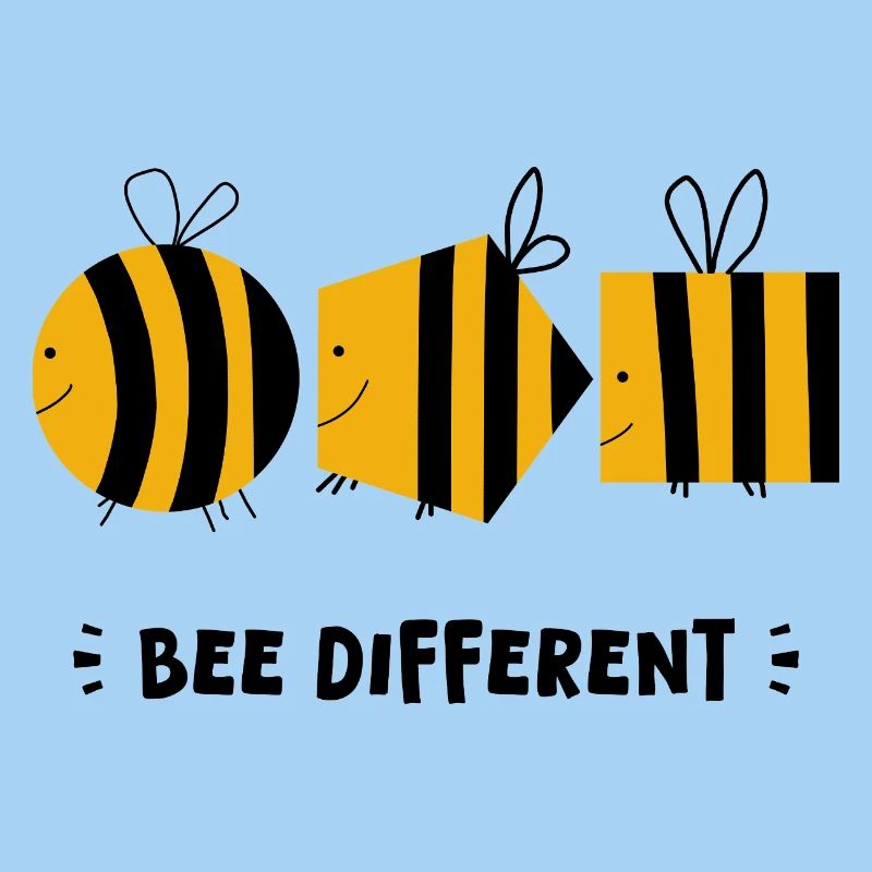 Bee Different – einzigartiges Bienengekritzel, verspielte Kunst