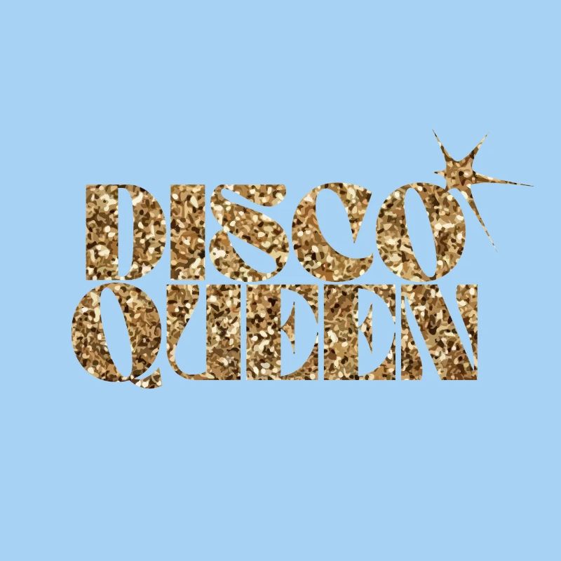 Disco Queen Glitter Text Design