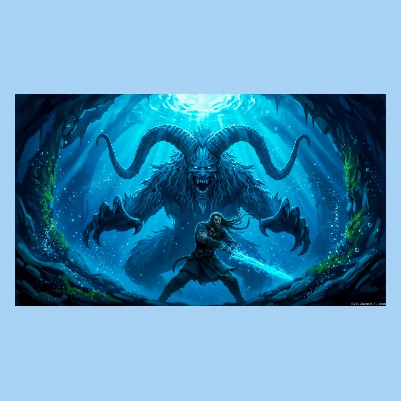 Beowulf combat le Monstre avec l’Épée Ancienne Nord