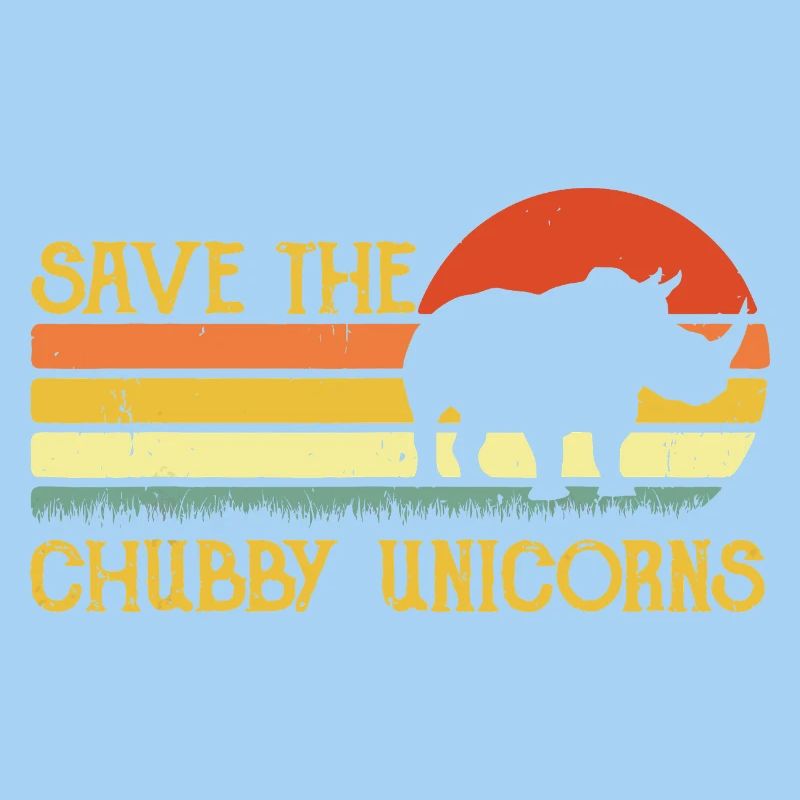 Rette die Chubby Unicorns Retro Sunset