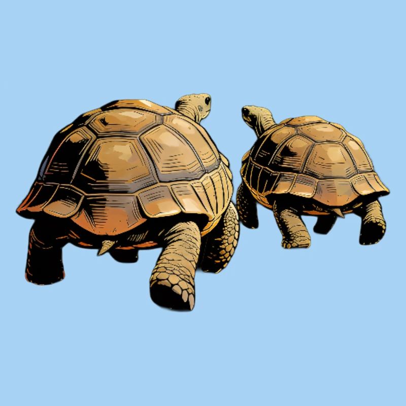 Duo turtles in the evening light