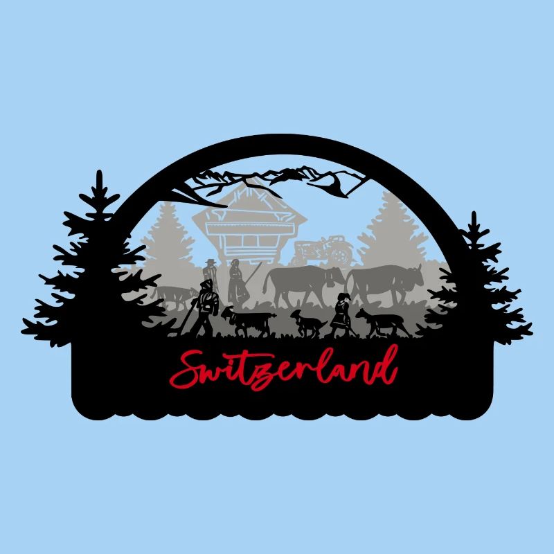 Switzerland Silhouette