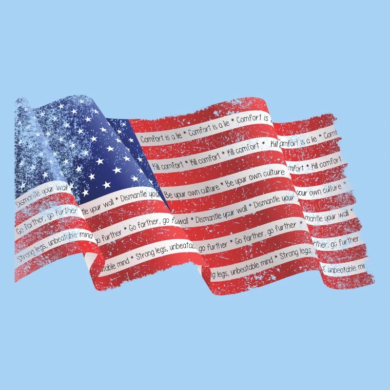 Rayures de drapeau patriotique avec texte inspirant