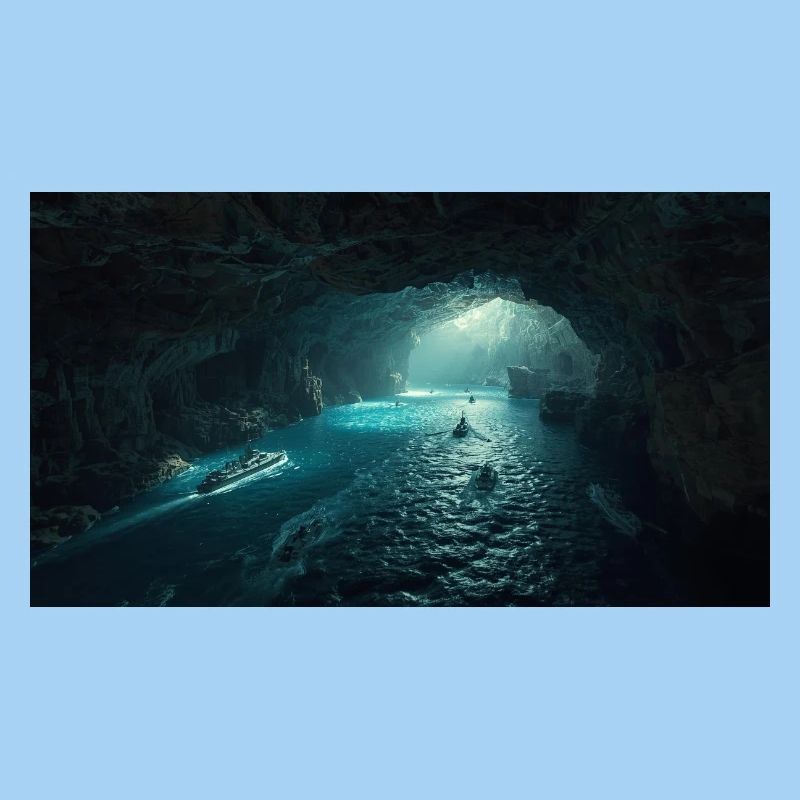 Luminous sea cavern