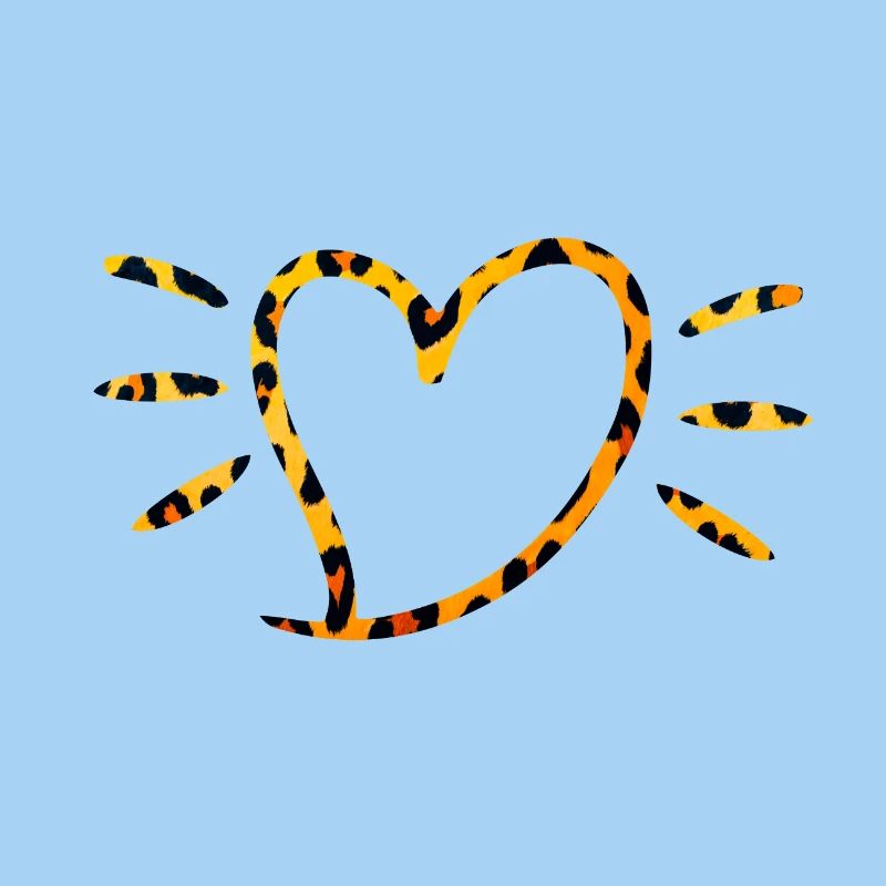 Leopard Heart with Sun Rays