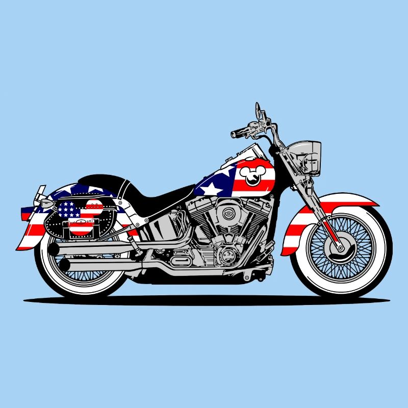 Moto Patriot Chopper avec drapeau
