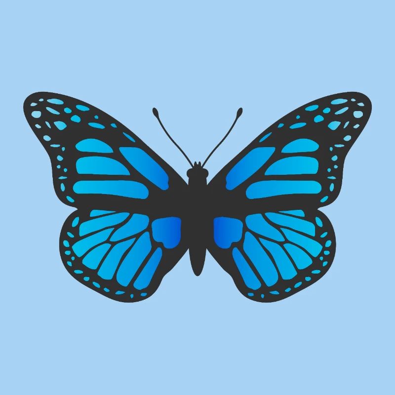 Blue Butterfly icon symbol logo moth