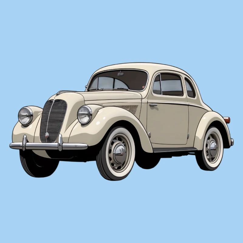 Beige Oldtimer Coupé Artwork