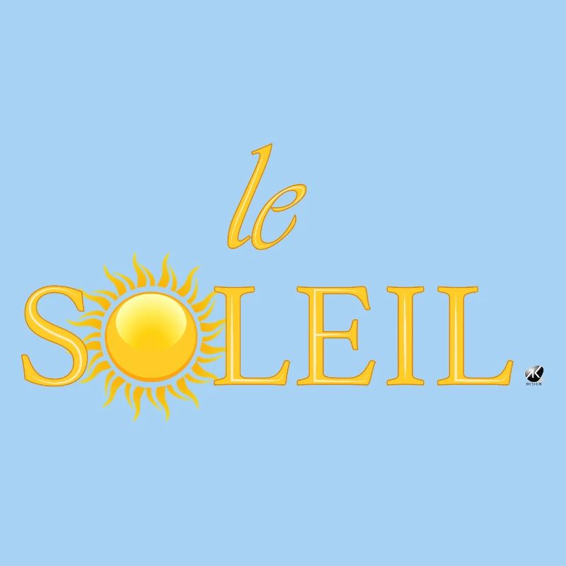 Illustration du soleil doré intégrée dans un mot