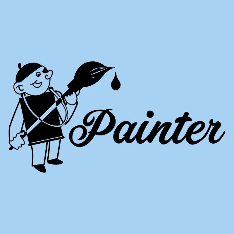 Painter with brush text painter