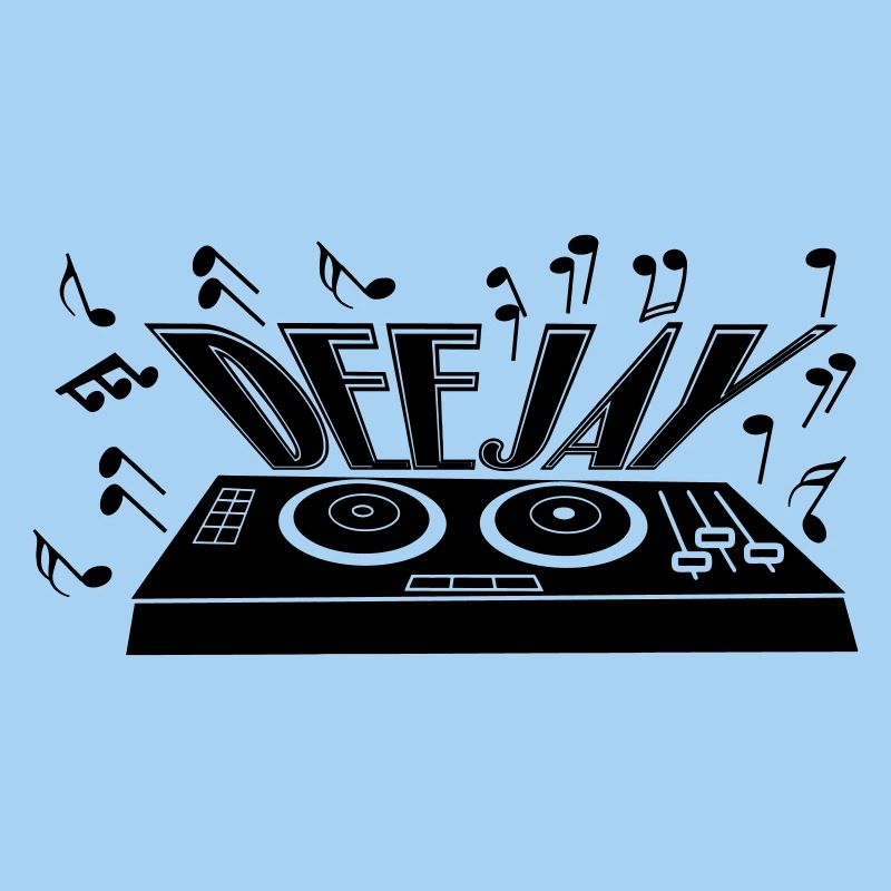 Deejay with turntable and tones