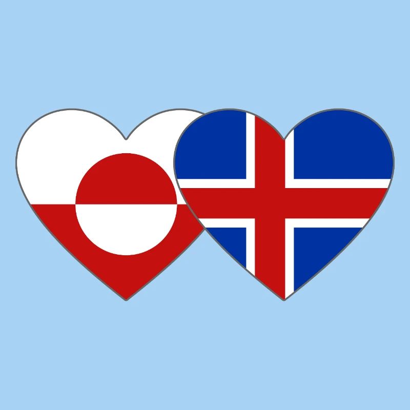 Drapeau du Groenland Danemark Cœur