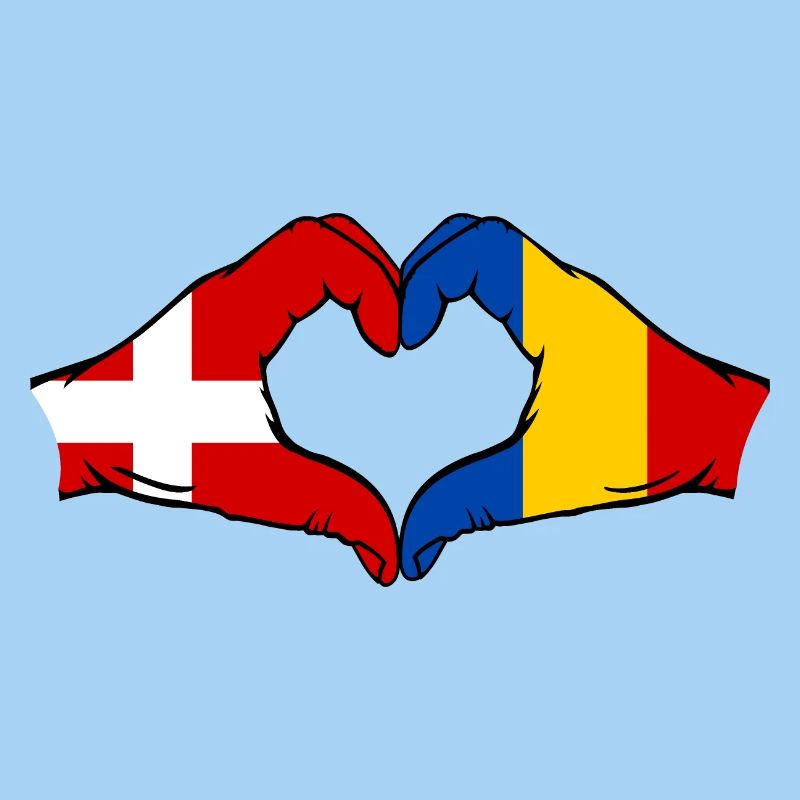 Danemark Roumanie Forme de coeur avec les mains