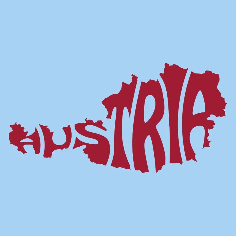 Austria Map Artistic Typography Design