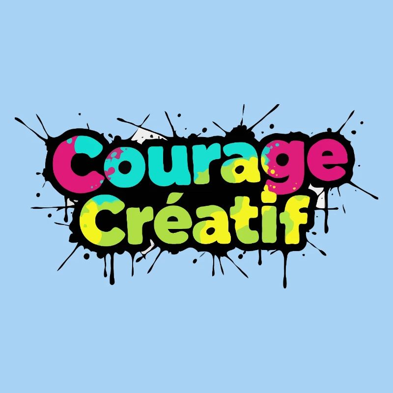 Courage Créatif Bunte Typografie