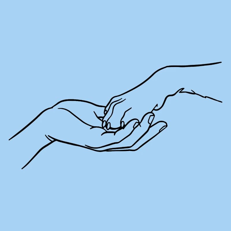 « Éternellement connectés » (patte en main)