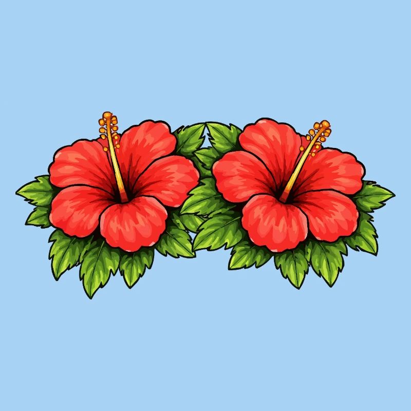 Double Hibiscus Tropics Pattern