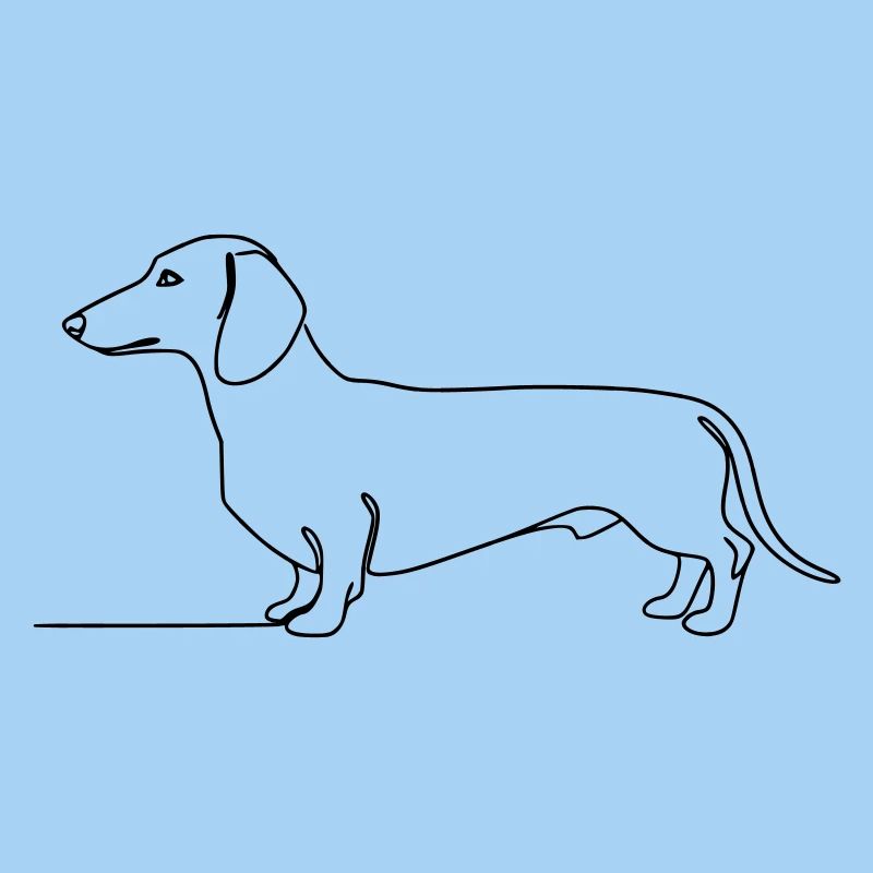 Dackel Teckel One Line Art