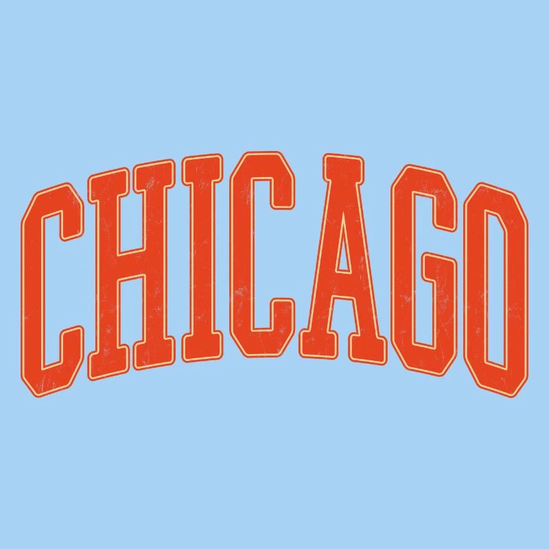 Texte de l’arc de Chicago en 3D orange