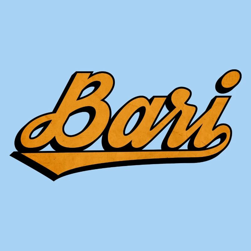 Bari Script: Orange Retro Logo