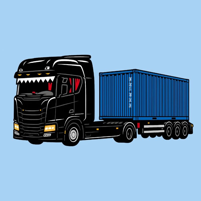 Container-Trucker auf Achse mit der Büchse.