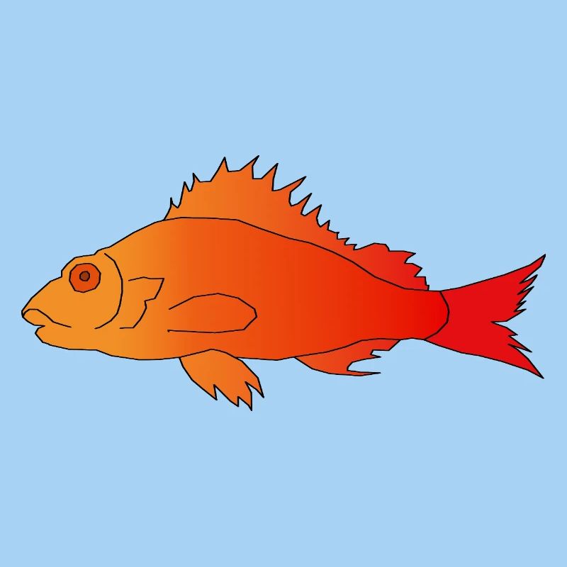 Fish with a serrated fin