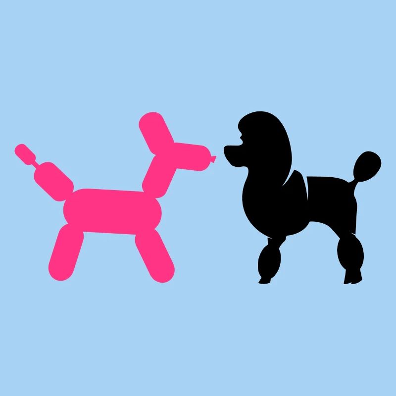 un caniche et un ballon-caniche