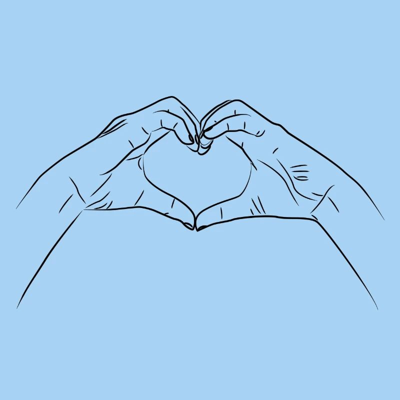 Les mains formant geste de coeur