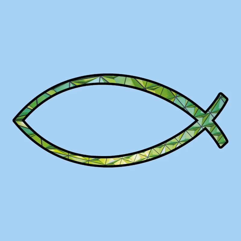 Poisson Ichtus (diamant, vert)
