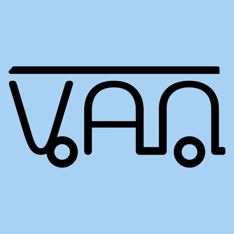 Van Camper Illustration aus Buchstaben