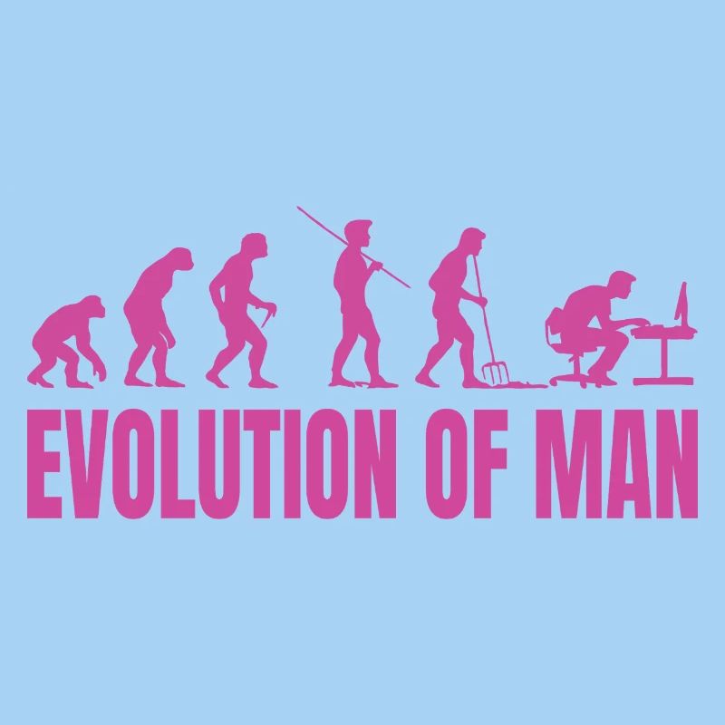 Evolution of Man Programmer Computer Science pink