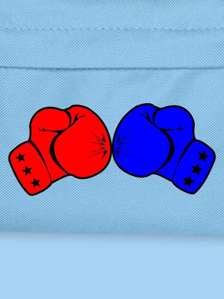 Zwei Boxhandschuhe rot und blau