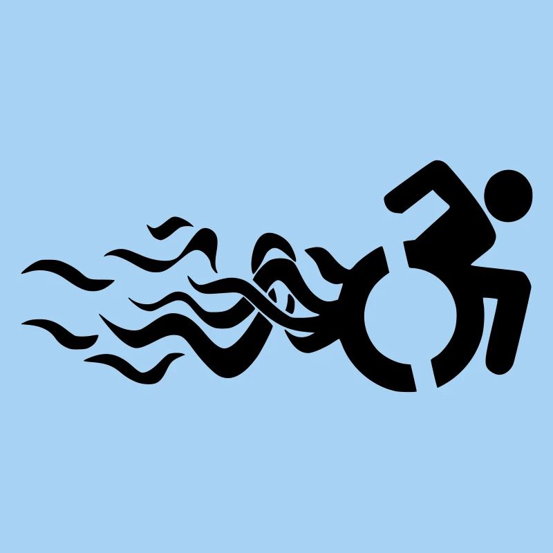 Flaming wheelchair symbol *