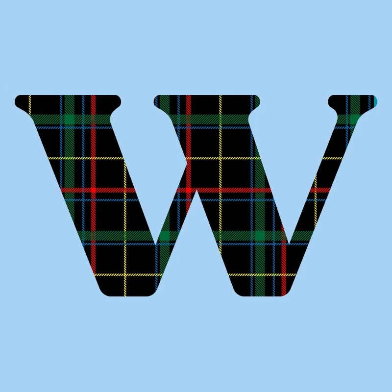 Monogram w Scottish tartan