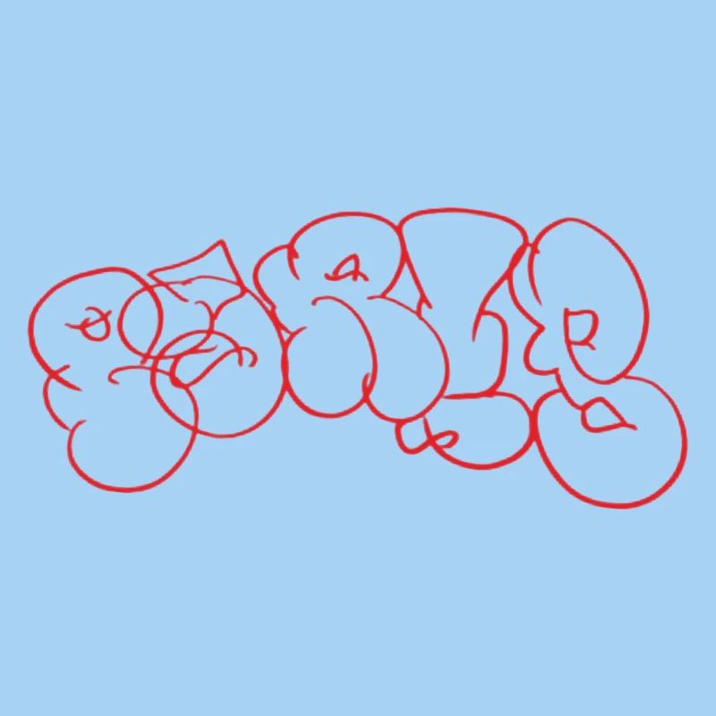 Red Graffiti Bubble Paris Lettering