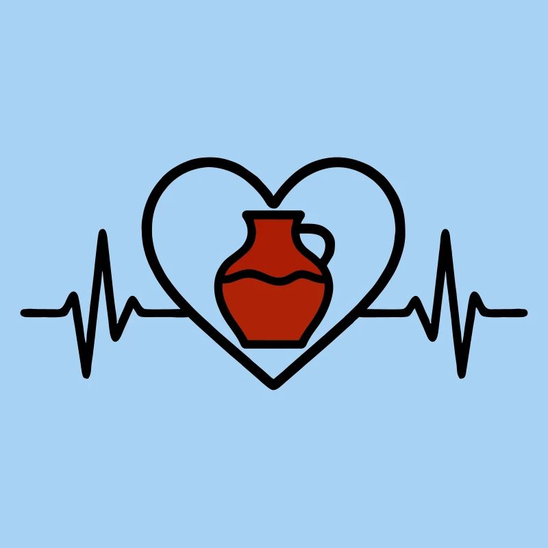 Pottery Heart Ceramic Vase Art Creative