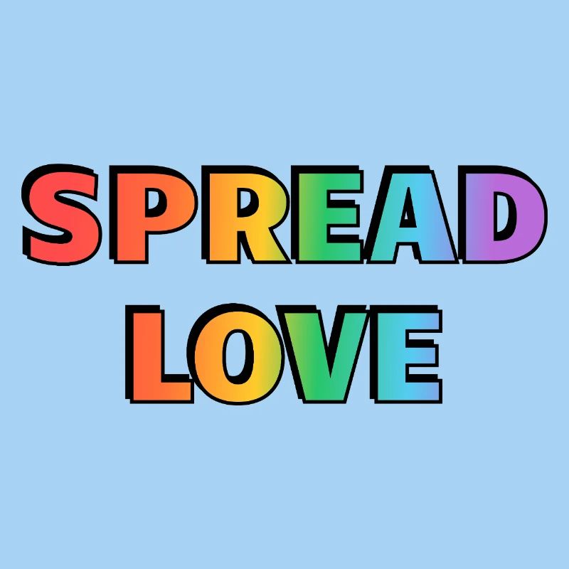 Spread Love Rainbow Typography