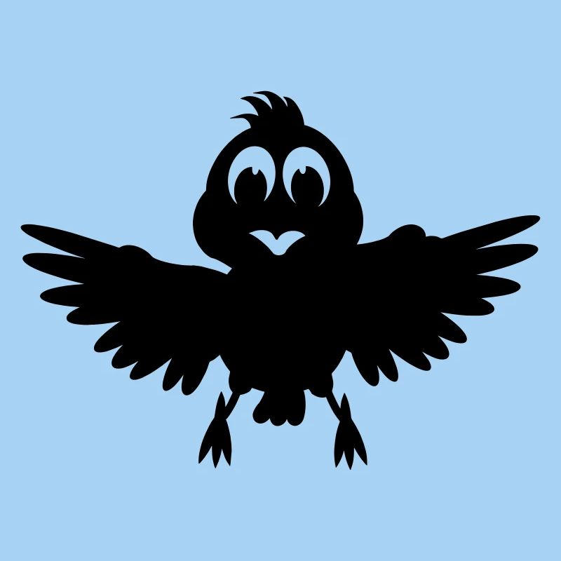 Bird with spreading wings shadow image