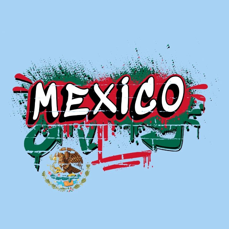 Mexiko Flagge Graffiti Design