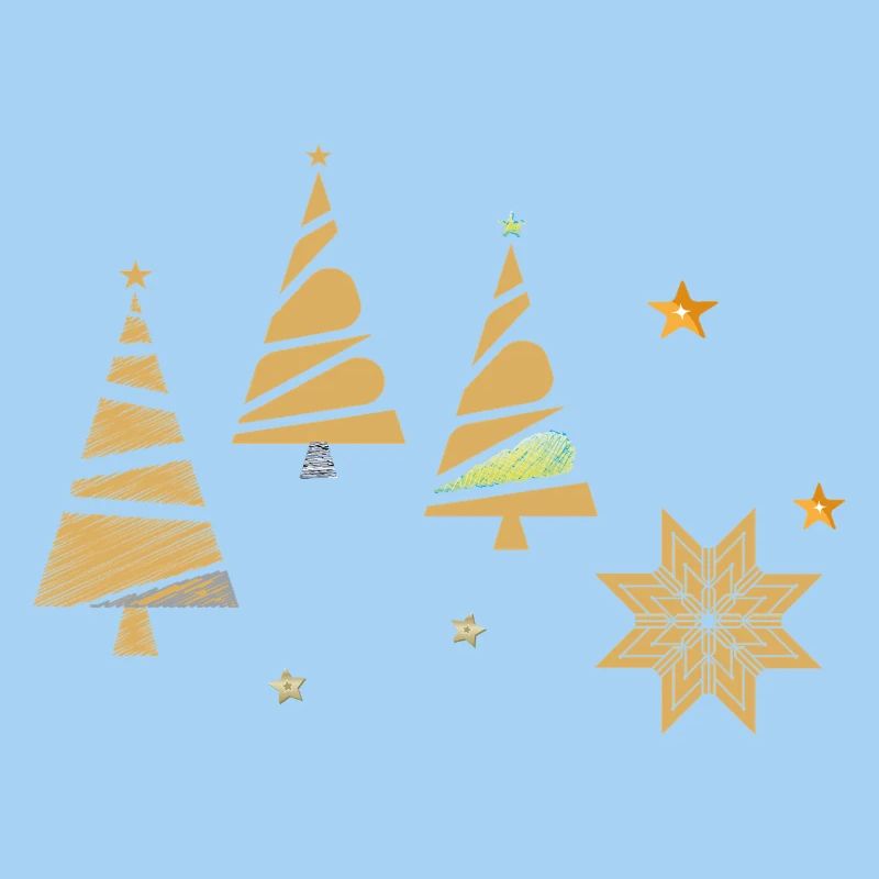 Goldene Weihnachtsbäume