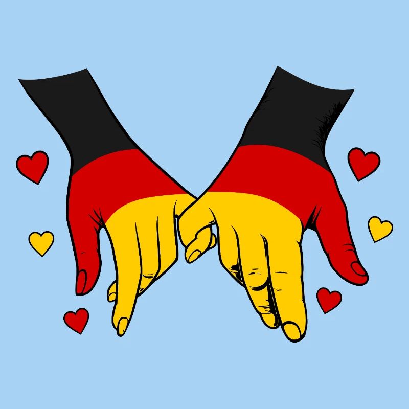 Drapeau allemand main dans la main