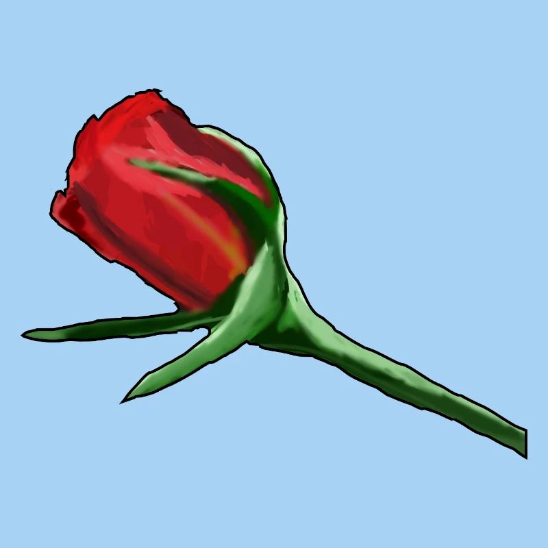 Rote Rose auf Schwarz Painterly
