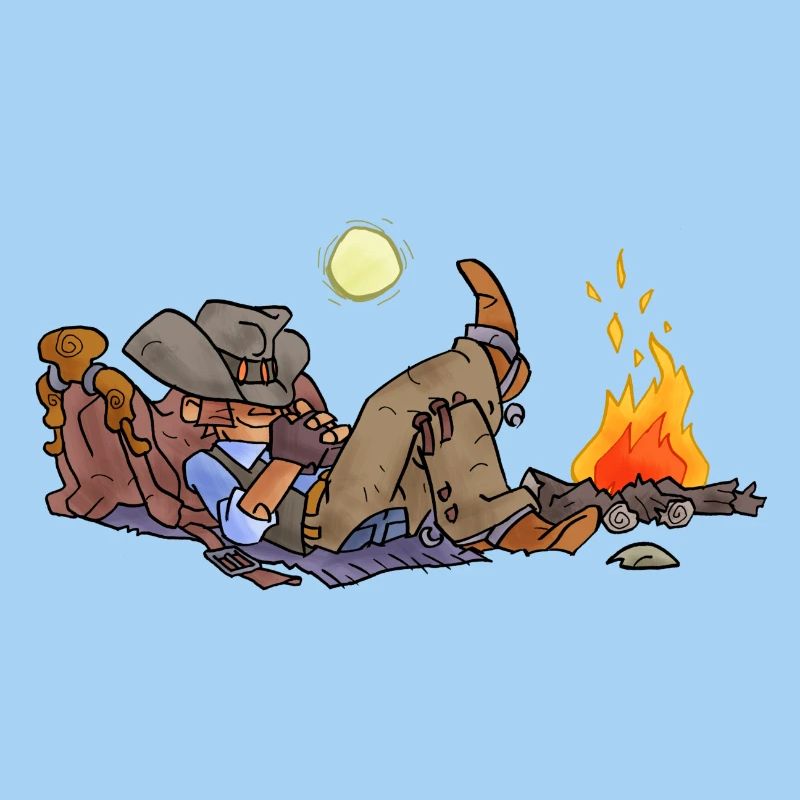 Cowboys - hält ein Nickerchen