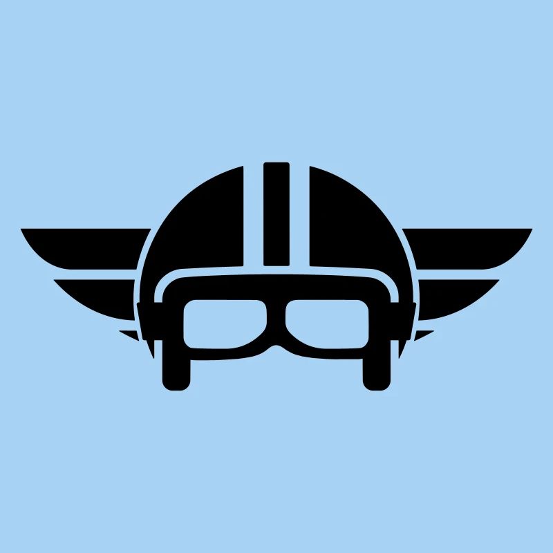 Vintage motorcycle helmet with wings