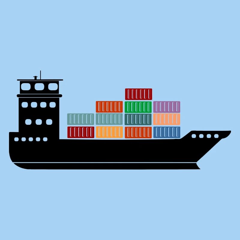 Seecontainerschiff oder Boot mit Containern