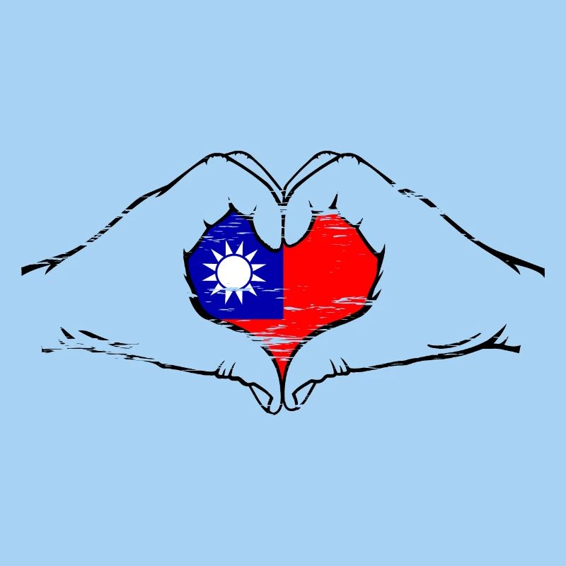 Taiwan flag heart shape used